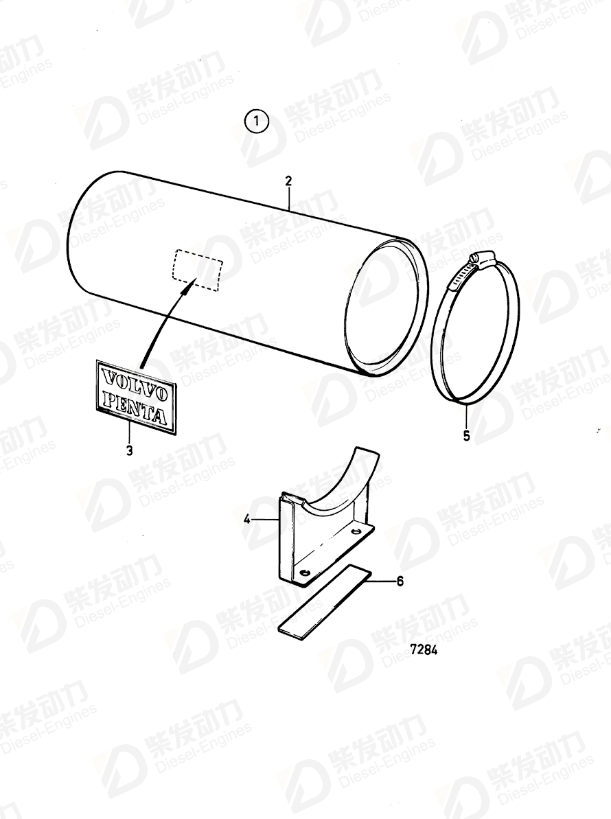 volvo penta Hose clamp 1144071 Drawing volvo penta Hose clamp 1144071 Drawing
